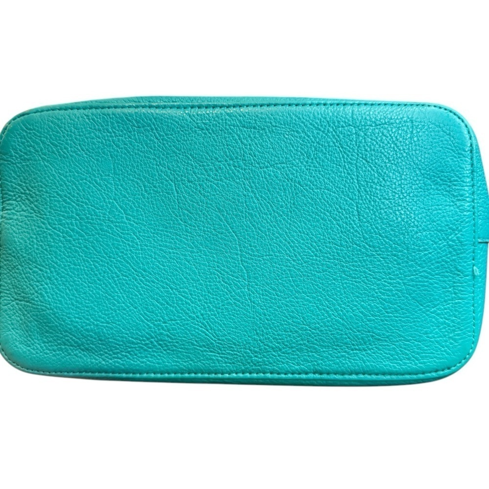 Tory Burch Aqua Turquoise Leather Michelle Tote - Picture 9 of 13